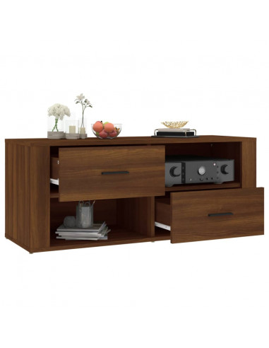 Mobile TV Rovere Marrone 100x35x40 cm in Legno Multistrato