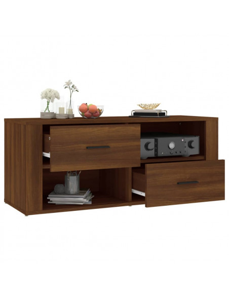 Mobile TV Rovere Marrone 100x35x40 cm in Legno Multistrato