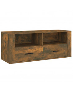 Mobile TV Rovere Fumo 100x35x40 cm in Legno Multistrato 2