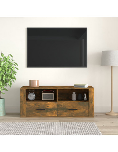 Mobile TV Rovere Fumo 100x35x40 cm in Legno Multistrato