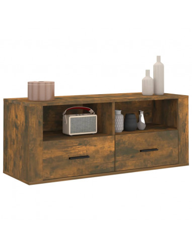 Mobile TV Rovere Fumo 100x35x40 cm in Legno Multistrato