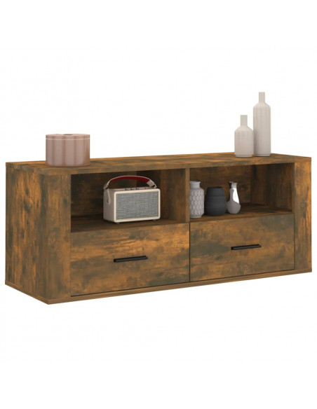 Mobile TV Rovere Fumo 100x35x40 cm in Legno Multistrato