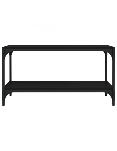 Mobile Porta TV Nero 80x33x41 cm in Legno Multistrato e Acciaio