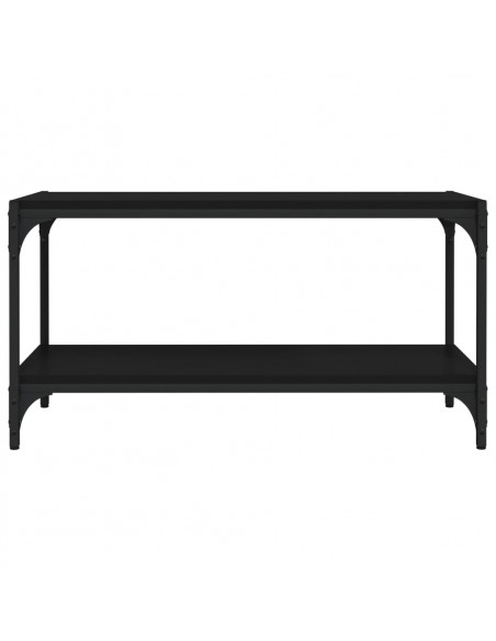 Mobile Porta TV Nero 80x33x41 cm in Legno Multistrato e Acciaio