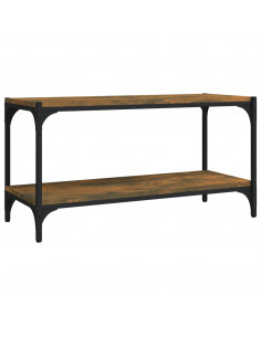 Mobile TV Rovere Fumo 80x33x41 cm Legno Multistrato e Acciaio 2