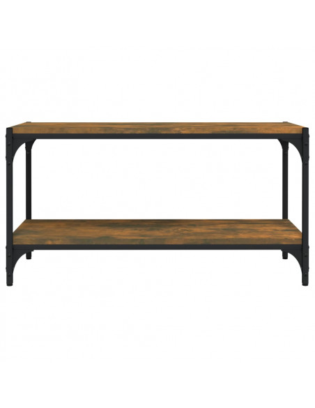 Mobile TV Rovere Fumo 80x33x41 cm Legno Multistrato e Acciaio