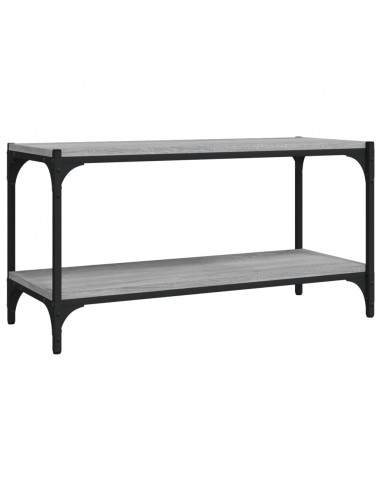 Mobile TV Grigio Sonoma 80x33x41 cm Legno Multistrato e Acciaio
