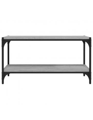 Mobile TV Grigio Sonoma 80x33x41 cm Legno Multistrato e Acciaio