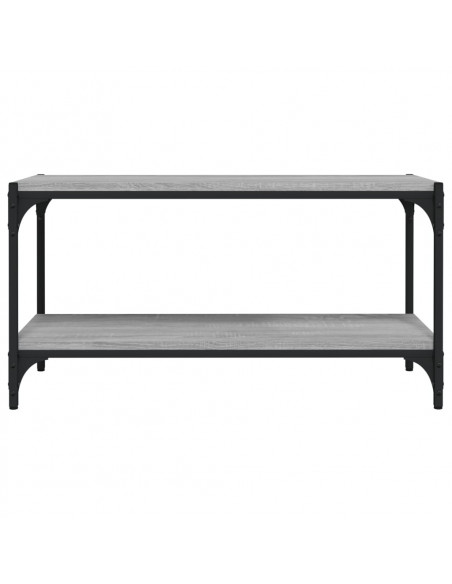Mobile TV Grigio Sonoma 80x33x41 cm Legno Multistrato e Acciaio