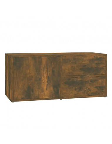 Mobile Porta TV Rovere Fumo 80x34x36 cm in Legno Multistrato