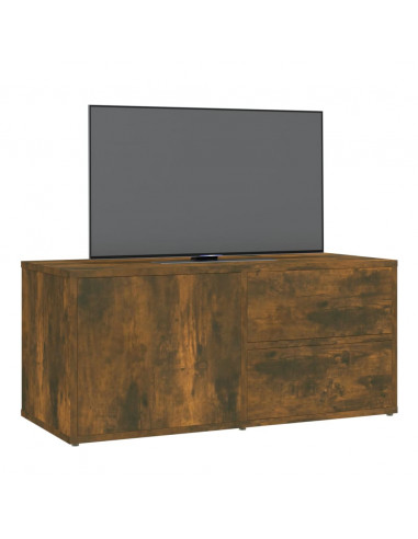 Mobile Porta TV Rovere Fumo 80x34x36 cm in Legno Multistrato