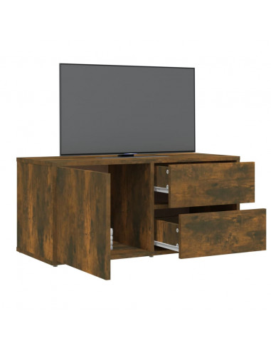 Mobile Porta TV Rovere Fumo 80x34x36 cm in Legno Multistrato