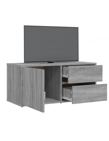 Mobile Porta TV Grigio Sonoma 80x34x36 cm in Legno Multistrato