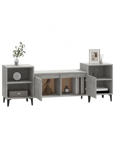 Mobile per TV Grigio Cemento 160x35x55 cm Legno Multistrato