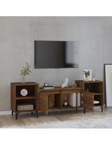 Mobile TV Rovere Marrone 160x35x55 cm in Legno Multistrato