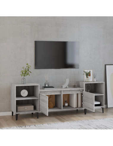 Mobile TV Grigio Sonoma 160x35x55 cm in Legno Multistrato