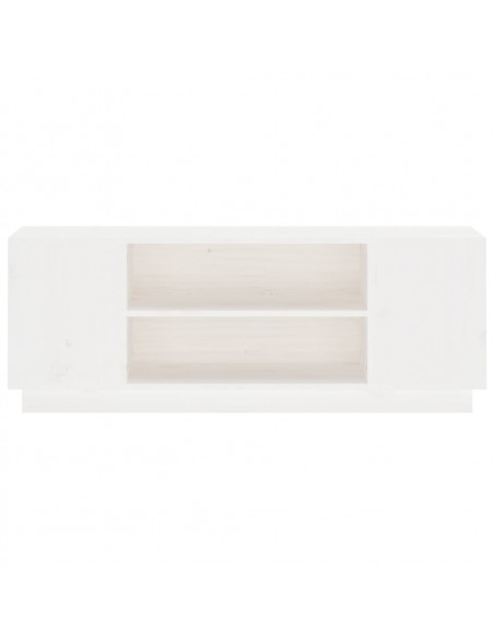 Mobile Porta TV Bianco 110x35x40,5 cm in Legno Massello di Pino