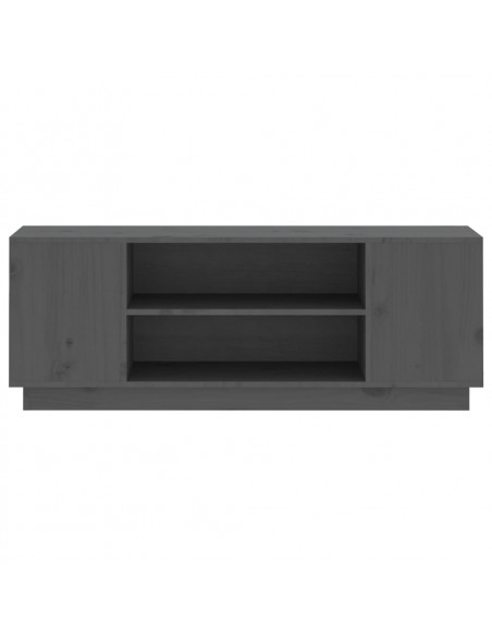 Mobile Porta TV Grigio 110x35x40,5 cm in Legno Massello di Pino