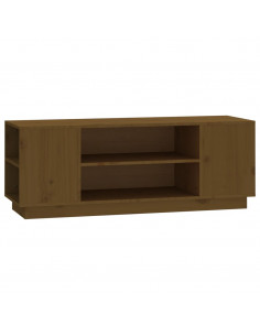 Mobile Porta TV Miele 110x35x40,5 cm in Legno Massello di Pino 2