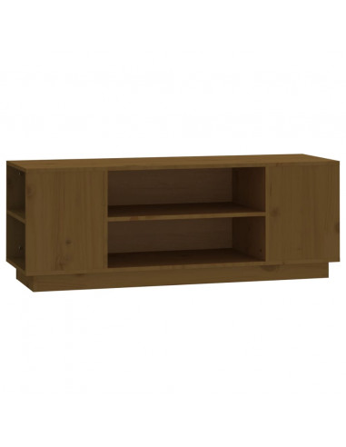 Mobile Porta TV Miele 110x35x40,5 cm in Legno Massello di Pino