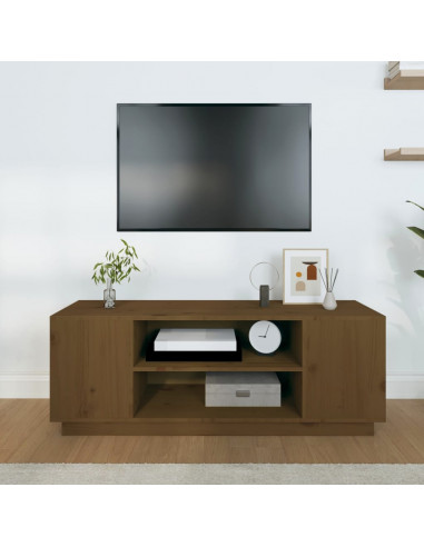 Mobile Porta TV Miele 110x35x40,5 cm in Legno Massello di Pino