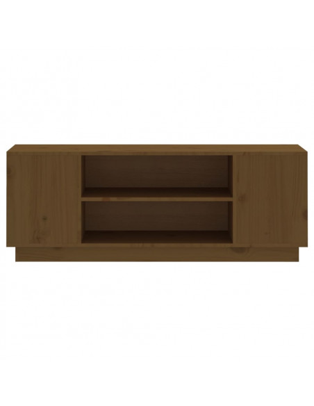 Mobile Porta TV Miele 110x35x40,5 cm in Legno Massello di Pino