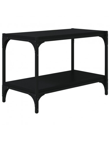 Mobile Porta TV Nero 60x33x41 cm in Legno Multistrato e Acciaio