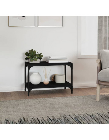 Mobile Porta TV Nero 60x33x41 cm in Legno Multistrato e Acciaio