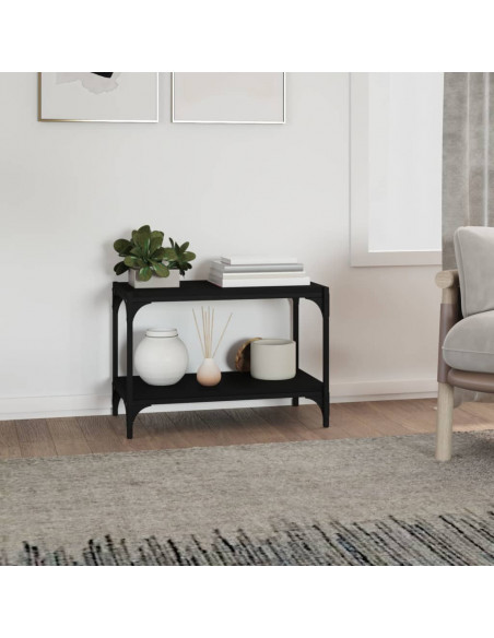 Mobile Porta TV Nero 60x33x41 cm in Legno Multistrato e Acciaio