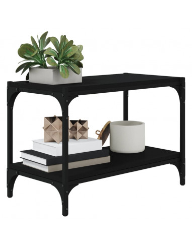 Mobile Porta TV Nero 60x33x41 cm in Legno Multistrato e Acciaio
