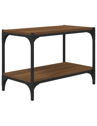 Mobile TV Rovere Marrone 60x33x41cm Legno Multistrato e Acciaio