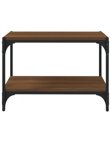 Mobile TV Rovere Marrone 60x33x41cm Legno Multistrato e Acciaio