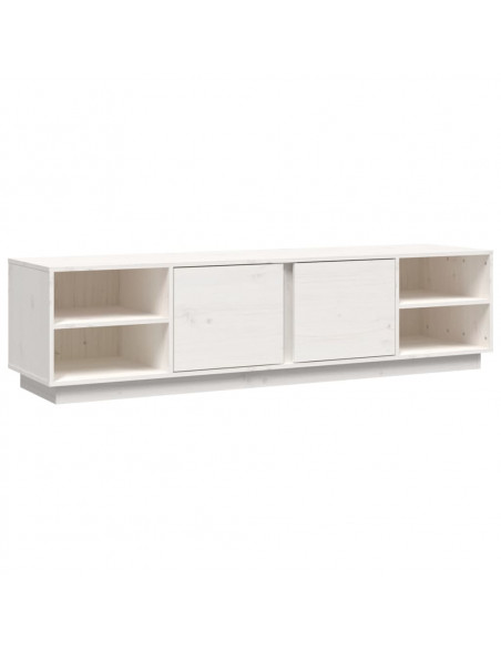 Mobile Porta TV Bianco 156x40x40 cm in Legno Massello di Pino
