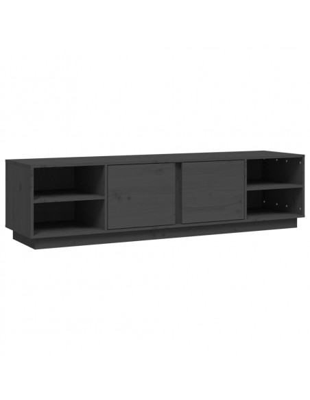 Mobile Porta TV Grigio 156x40x40 cm in Legno Massello di Pino