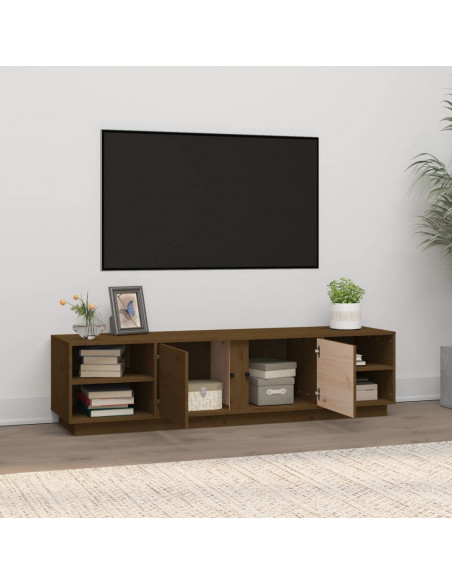 Mobile Porta TV Miele 156x40x40 cm in Legno Massello di Pino