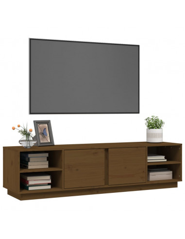 Mobile Porta TV Miele 156x40x40 cm in Legno Massello di Pino