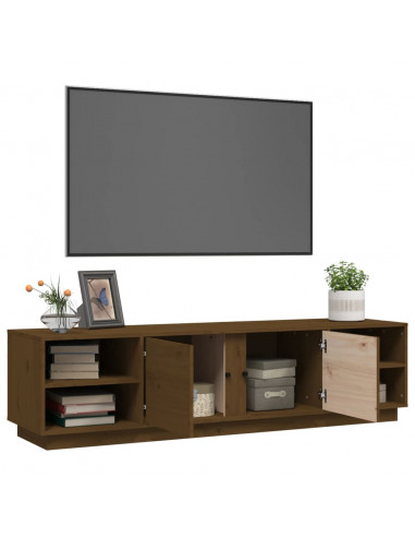 Mobile Porta TV Miele 156x40x40 cm in Legno Massello di Pino