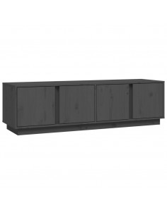 Mobile Porta TV Grigio 140x40x40 cm in Legno Massello di Pino 2