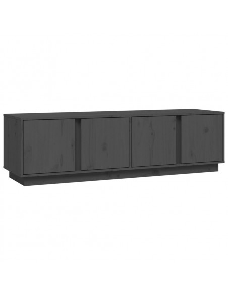 Mobile Porta TV Grigio 140x40x40 cm in Legno Massello di Pino