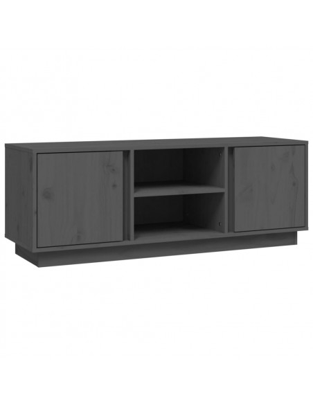 Mobile Porta TV Grigio 110x35x40,5 cm in Legno Massello di Pino