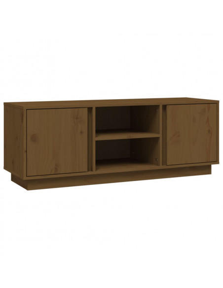 Mobile Porta TV Miele 110x35x40,5 cm in Legno Massello di Pino