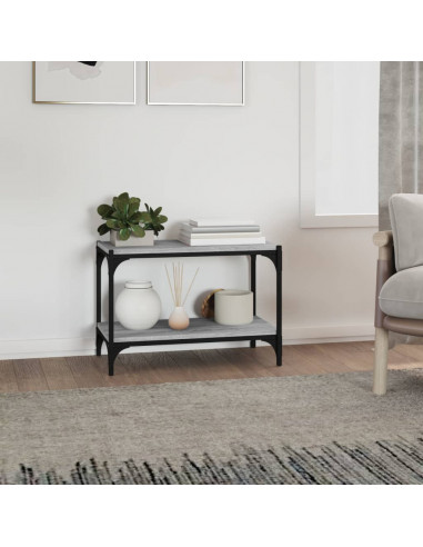 Mobile TV Grigio Sonoma 60x33x41 cm Legno Multistrato e Acciaio