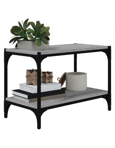 Mobile TV Grigio Sonoma 60x33x41 cm Legno Multistrato e Acciaio
