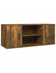 Mobile TV Rovere Fumo 100x35x40 cm in Legno Multistrato 2