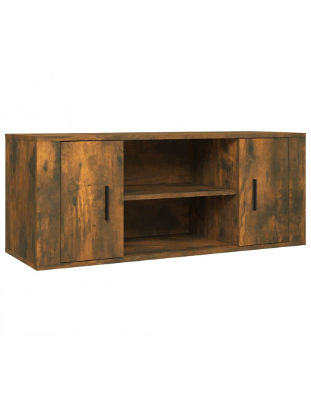 Mobile TV Rovere Fumo 100x35x40 cm in Legno Multistrato