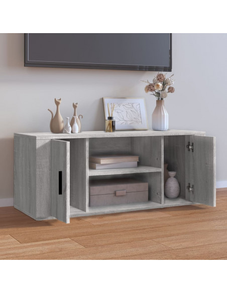 Mobile TV Grigio Sonoma 100x35x40 cm in Legno Multistrato