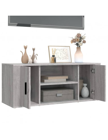 Mobile TV Grigio Sonoma 100x35x40 cm in Legno Multistrato