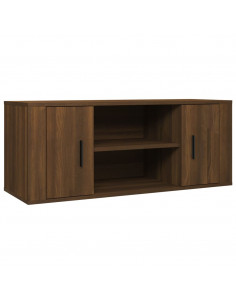 Mobile TV Rovere Marrone 100x35x40 cm in Legno Multistrato 2