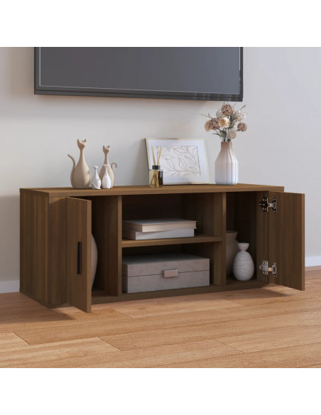 Mobile TV Rovere Marrone 100x35x40 cm in Legno Multistrato