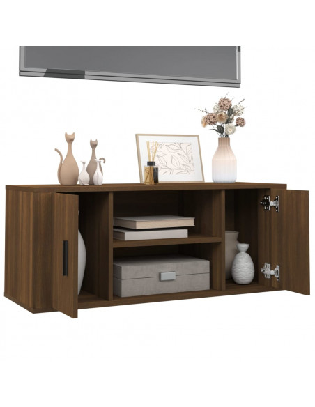Mobile TV Rovere Marrone 100x35x40 cm in Legno Multistrato